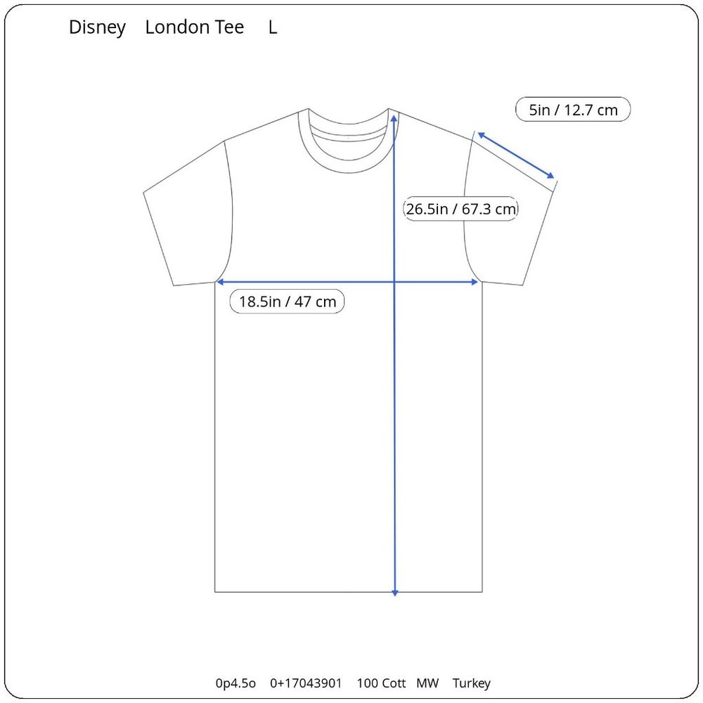 Rare Walt Disney Mickey Minnie Kissing London Great Britain Flag Tee T-Shirt L - Picture 9 of 9